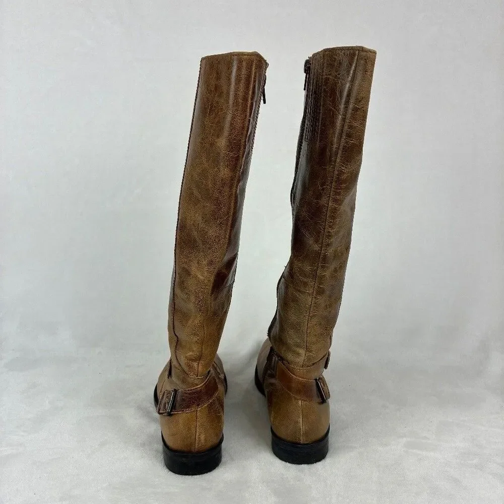 Matisse Leather Riding Boot Women’s 8M Brown Bernie Made in Brazil Zip Up Buckle